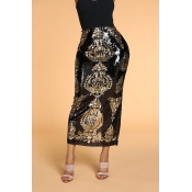 Lovely Trendy Embroidered Black Ankle Length Skirt