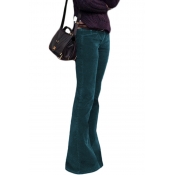 Lovely Casual Flared Green Pants