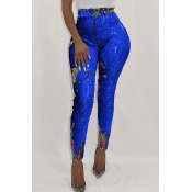 Lovely Chic Patchwork Blue Jeans