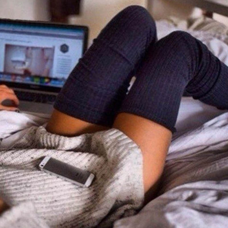 Lovely Casual Long Black Socks