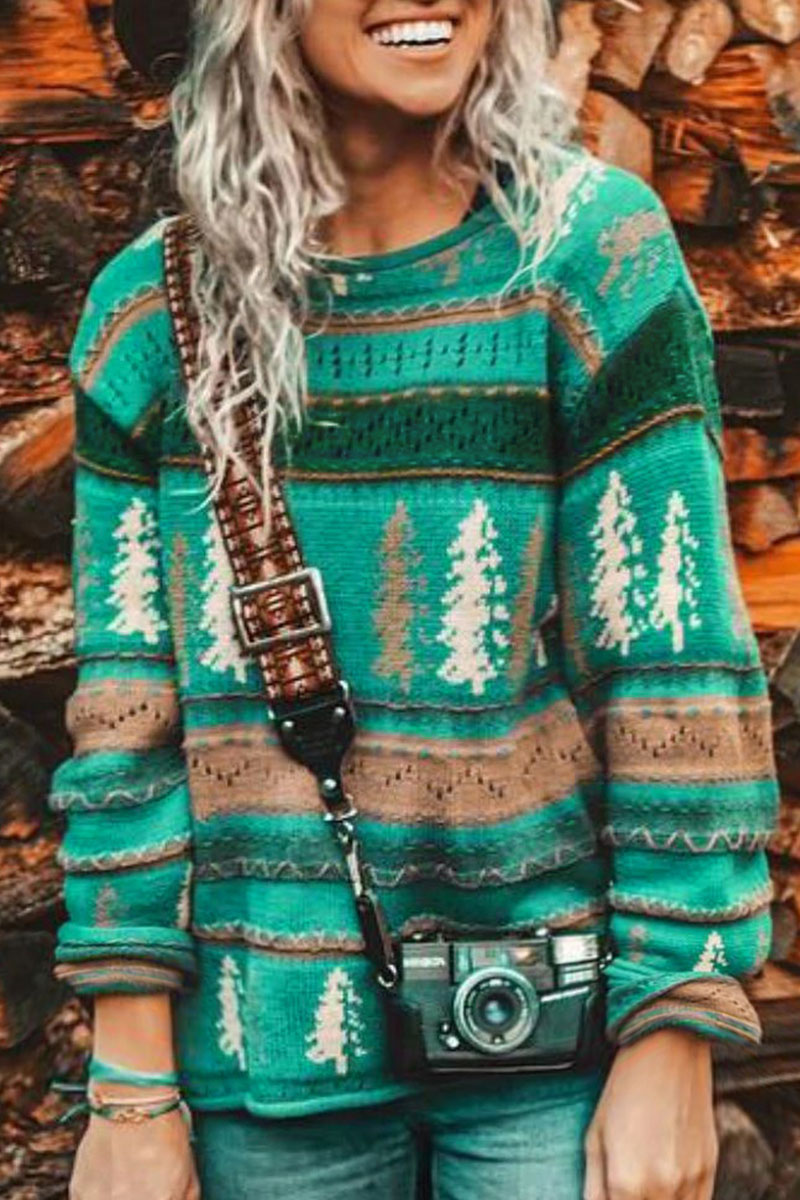 Lovely Patchwork Green Sweater