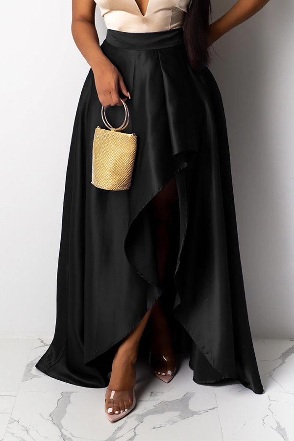 Lovely Work Asymmetrical Black Skirt