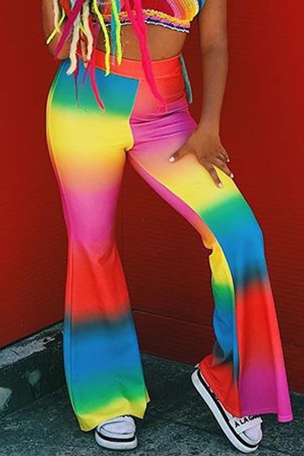 Lovely Color-lump Patchwork Multicolor Pants