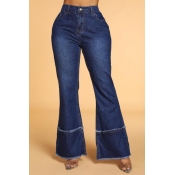 Lovely Casual Loose Dark Blue Jeans