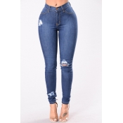 LW Chic Broken Holes Blue Jeans