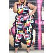 Lovely Trendy Flounce Design Black Plus Size One-p