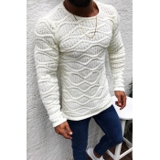 Lovely Casual Patchwork White Sweater