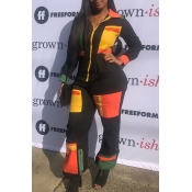 Lovely Chic Patchwork Black One-piece Jumpsuit