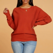 Lovely Casual Basic Jacinth Sweater