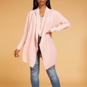 Lovely Casual Loose Light Pink Cardigan