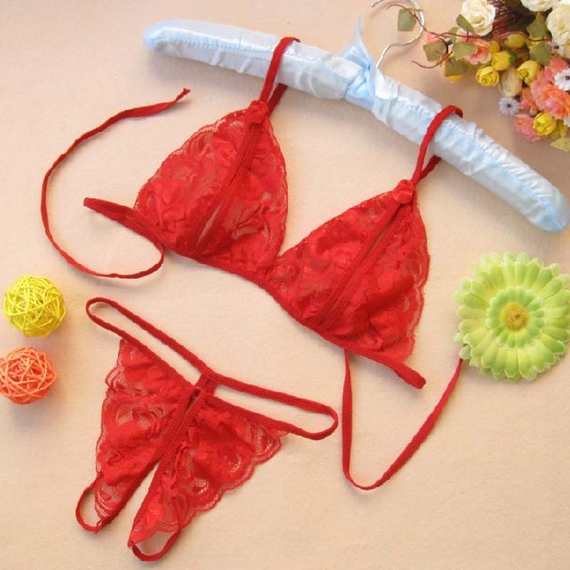 Lovely Sexy Lace Red Bra Sets