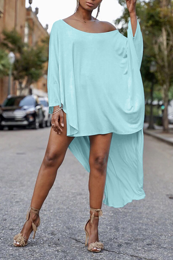 Lovely Casual  Loose Blue Blouse