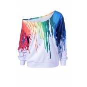 Lovely Casual Print White Plus Size Blouse