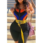 Lovely Bohemian Dew Shoulder Black One-piece Rompe