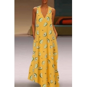 Lovely Chic Sleeveless Yellow Maxi Dress