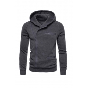 Lovely Casual Hooded Collar Dark Grey Hoodie