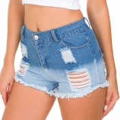 Lovely Chic Hollow-out Baby Blue Shorts