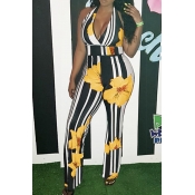 Lovely Stylish Striped Yellow One-piece Jumpsuit