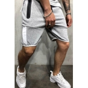 Lovely Casual Patchwork  Grey Shorts
