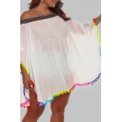 Lovely Chic Off The Shoulder Loose White Plus Size
