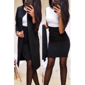 Lovely Work Patchwork Black Two-piece Skirt Set