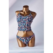 Lovely Print Black Two-piece Swimsuit