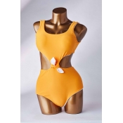 Lovely Hollow-out Croci One-piece Swimsuit
