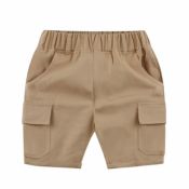 Lovely Casual Pocket Patchwork Khaki Boys Shorts