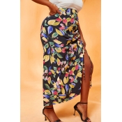Lovely Casual Print Black Plus Size Skirt