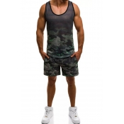 Lovely Casual Camo Print Two-piece Shorts Set