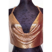 Lovely Sexy Sequined Decorative Gold Intimates Acc