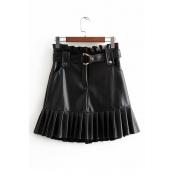 Lovely Trendy Ruffle Design Black Skirt