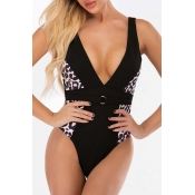 Lovely Leopard Print Bathing Suit One-piece Swimsu