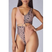 Lovely Leopard Print Bathing Suit One-piece Swimsu