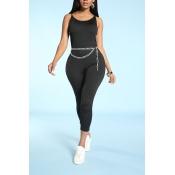 Lovely Casual Basic Skinny Black One-piece Jumpsui