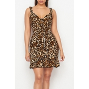 Lovely Trendy Leopard Print Mini Dress