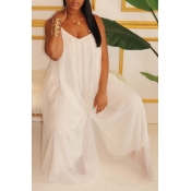 Lovely Leisure Loose White One-piece Jumpsuit