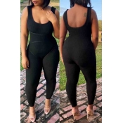 Lovely Casual Basic Black One-piece Jumpsuit