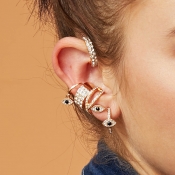 Lovely Trendy Rhinestone Decorative Gold Earring