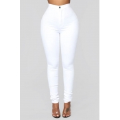 LW COTTON Trendy Skinny White Pants
