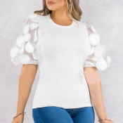 Lovely Leisure Patchwork White T-shirt