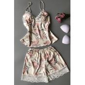 Lovely Sweet Print Beige Sleepwear