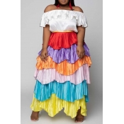 Lovely Trendy Layered Cascading Ruffle Multicolor 