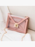LW Chic See-through Pink Crossbody Bags