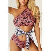 Lovely Cut-Out Leopard Print One-piece Swimsuit