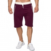 Lovely Sportswear Lace-up Wine Red Shorts