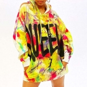 Lovely Casual Hooded Collar Print Multicolor Mini 