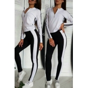 Lovely Trendy Patchwork White Loungewear