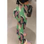 Lovely Casual Camo Print Plus Size Pants