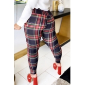 Lovely Trendy Grid Red And Black Pants
